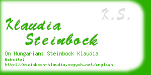klaudia steinbock business card